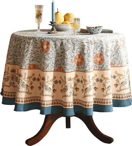 Miniatura 83 de patdrea - Mantel de lino floral, grueso, decorativo y francés para mesas rectangulares o cuadradas, para cocina y comedor, 55 x 79 pulgadas