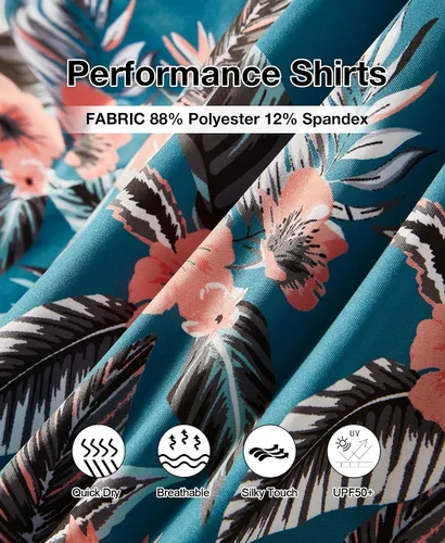 Miniatura 5 de ELETOP Polo de golf para hombre, manga corta, absorbe la humedad, polos tropicales hawaianos, camisas de golf de rendimiento para hombre, ajuste seco