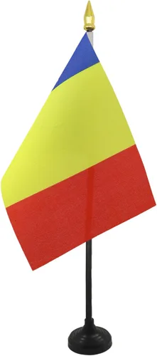 Miniatura 28 de AZ FLAG Bandera de mesa de Albania de 4 x 6 pulgadas - Bandera de escritorio albanesa 5.9 x 3.9 in - Tapa de lanza dorada