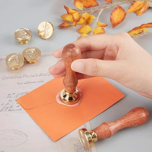 Miniatura 4 de CRASPIRE Sello de cera con notas musicales, sellos de cera vintage, clave musical, sello de madera retro, cabeza de latón extraíble de 0.98 pulgadas