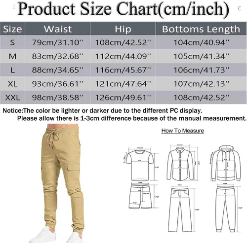 Miniatura 6 de SUTIL Mens Cargo Pants with Pocket Tapered Stretch Twill Cotton Slim Fit Work Jogger Pants Athletic Joggers Chino Trousers