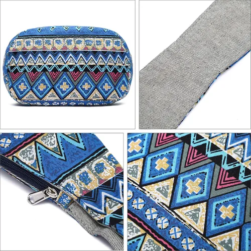 Miniatura 73 de Bolsa de hombro para mujer, de lona en estilo hippie/bohemio para llevar cruzada al hombro, disponible en diferentes colores y estampados