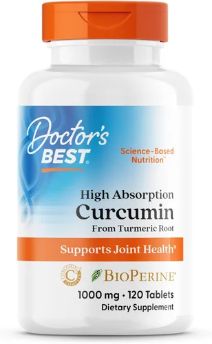 Doctor's Best Curcumina de raíz de cúrcuma con complejo C3 y BioPerine, beneficia las articulaciones ayudando a neutralizar los radicales libres,