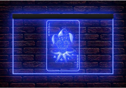 Miniatura 10 de 230096 Joker Poker Card Casino Game Room Display LED Letrero de neón (12 x 8 pulgadas, morado)