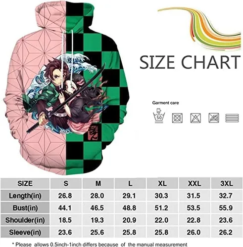 Miniatura 3 de WCZARE AdultYouth Hoodie 3d Anime Unisex Fashion Hoodie NezukoTanjiro Sweatshirt