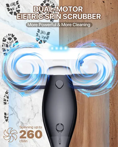 Miniatura 2 de Trapeador eléctrico inalámbrico con pulverizador, tanque de agua de 27.1 fl oz y batería de 4000 mAh, limpiador eléctrico de piso con mango