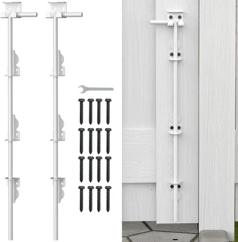 Miniatura 9 de FMhotu Pestillo de Caída de 36 Pulgadas para Puerta, Pestillo de Puerta Resistente para Cercas de Madera y Puertas de Metal, Herraje Tope de Suelo