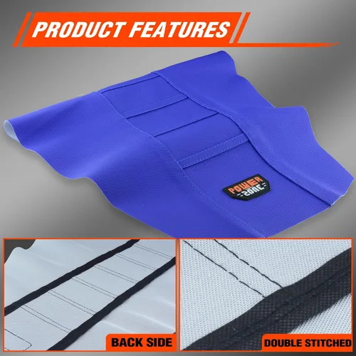 Miniatura 7 de Funda de asiento para moto fewfuss - Funda de asiento universal con raya blanca para moto de tierra - Fundas de asiento para moto de motorcross Azul