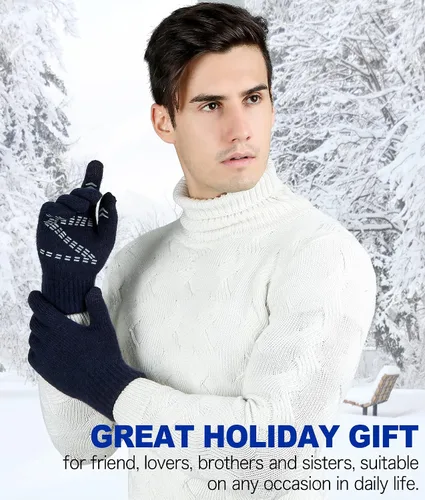 Miniatura 17 de FZ FANTASTIC ZONE Guantes de invierno para hombre, cálidos, térmicos, suaves, de lana, para pantalla táctil, para mujer