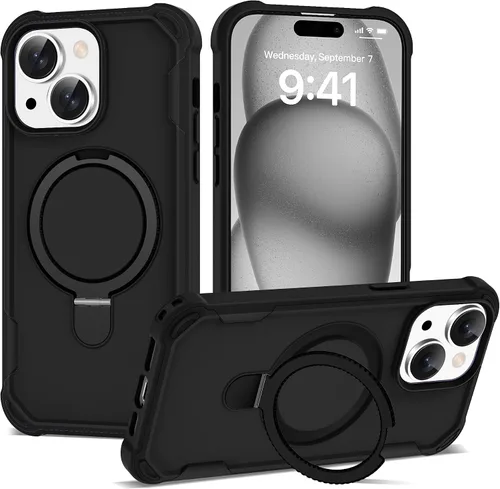 Miniatura 62 de Funda compatible con iPhone 12 y 12 Pro de 6.1 pulgadas con soporte de anillo magnético [protección militar contra caídas] [compatible con MagSafe]