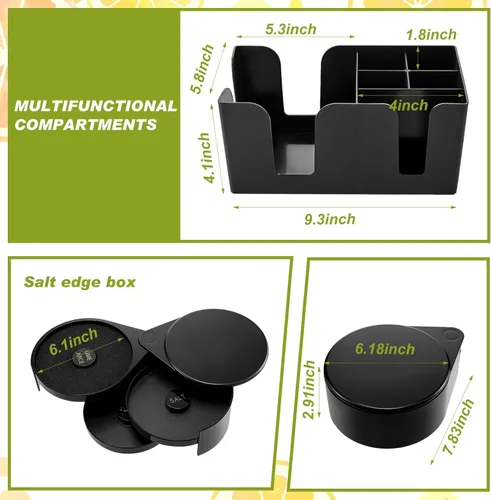 Miniatura 3 de Mifoci Bartending Supplies Bandeja de Guarnición con Tapa Caddy de Bar Rimador de Vasos de 3 Niveles 12 Vertedores de Botellas de Acero Inoxidable 2
