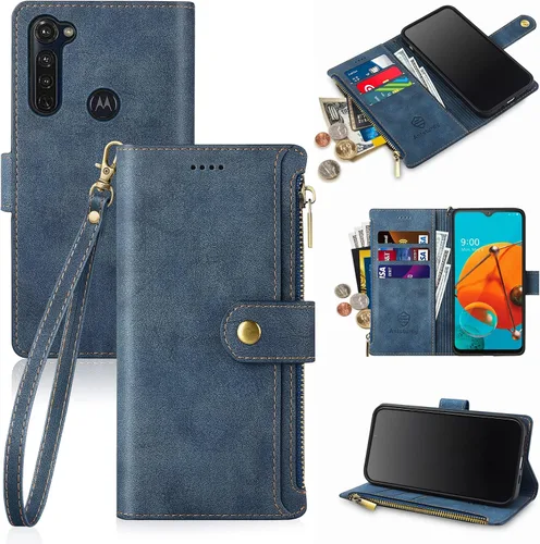 Miniatura 11 de Antsturdy Funda compatible con Motorola Moto G Stylus 2020 con tarjetero para mujeres y hombres, funda de teléfono con bloqueo RFID, piel sintética