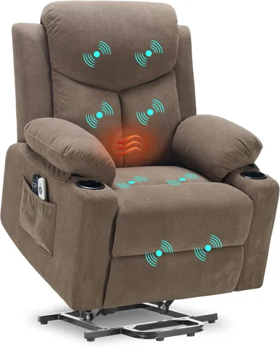 Miniatura 11 de Ketaiyou Electric Power Lift Recliner Chair Sofa with Massage and Heat for Elderly, USB and Type-C Ports, Cup Holders, Infinite Position