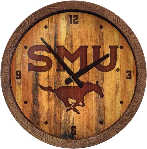 Miniatura 71 de The Fan-Brand NCAA Oklahoma Sooners: Reloj de pared con parte superior de barril de imitación para decoración de bar, decoración de fiesta
