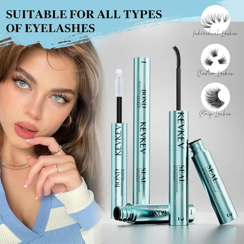Miniatura 6 de KevKev Lash Cluster Glue, Lash Bond and Seal Lash Glue for Eyelash Clusters Waterproof Strong Hold for 72h Individual Eyelash Glue Non-Irritating