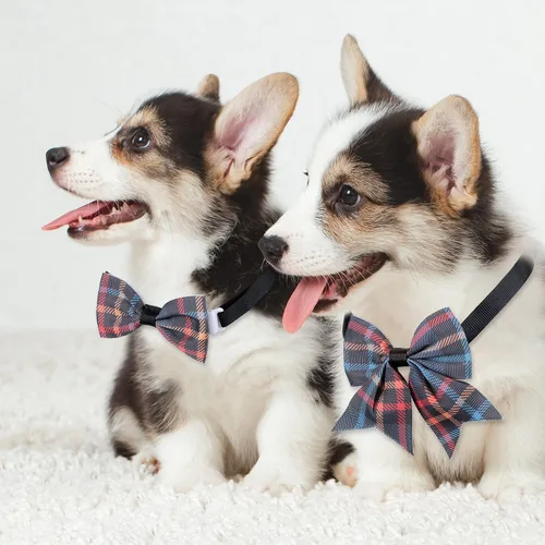 Miniatura 5 de Reginary, Juego de 100 Piezas de Collar de Corbatín para Perro Incluye 40 Corbatas para Perros y 30 Corbatines para Cachorros, 30 Flores de Collar