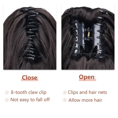 Miniatura 225 de Extensiones de cola de caballo de cabello rubio, extensiones de cola de caballo para mujer, pinza de extensiones de cabello rizado de 12 pulgadas