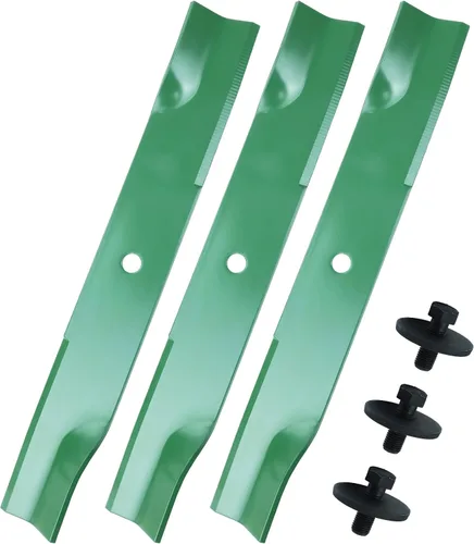 Miniatura 14 de GELASKA Paquete de 2 cuchillas 532138971 para cortacésped de alta elevación con pernos 532193003 – Compatible con cubiertas de cortacésped Craftsman