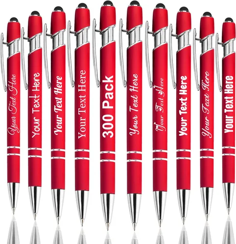 Miniatura 62 de Hasta 300 bolígrafos personalizados a granel con nombre personalizado con grabado gratis, puntas de lápiz capacitivo grabado, bolígrafo