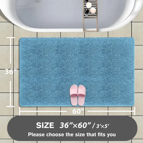 Miniatura 140 de Alfombra de baño pequeña de 12 x 18 pulgadas, lavable y absorbente, antideslizante, alfombra de baño de felpilla gruesa y suave para baño, ducha