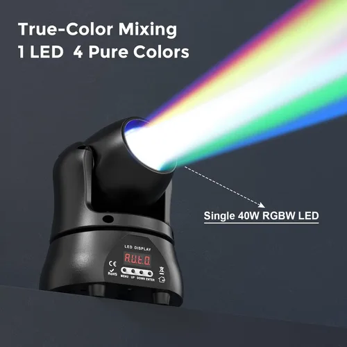 Miniatura 3 de 2PCS 40W LED de cabeza móvil luz RGBW haz iluminación escenario focos con sonido DMX activado modo automático para fiestas, pista de boda, banda