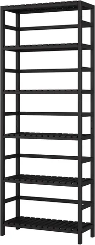 Miniatura 8 de Bamjoy Estante de bambú, estantería de 6 niveles, estantes de almacenamiento ajustables, estante alto para plantas, estante de almacenamiento
