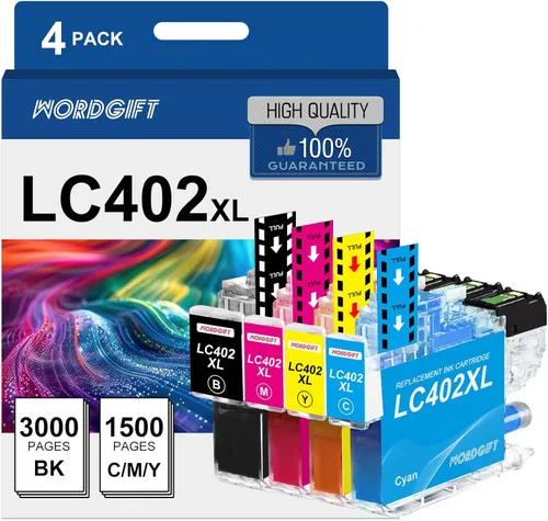 LC402XL LC402 - Cartuchos de tinta de repuesto para cartuchos de tinta Brother LC402 LC402 XL, compatible con impresoras Brother MFC-J5340DW,