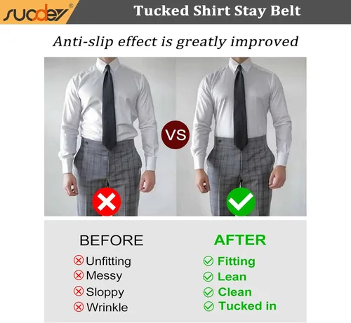 Miniatura 2 de SUOSDEY Camisa Stays Belt para hombre, camisa tucker, cinturón elástico ajustable oculto, agarre más fuerte con pegamento mejorado