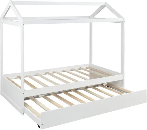 Miniatura 5 de Bastidor para cama tamaño Twin, con techo y cerca, no incluye box spring