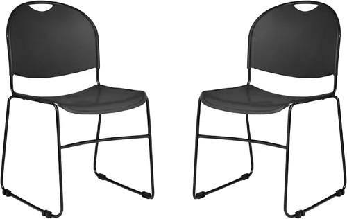 Miniatura 11 de OEF Furnishings OEF850-CL/4 Silla apilable comercial ultra compacta (negro simple, paquete de 4)