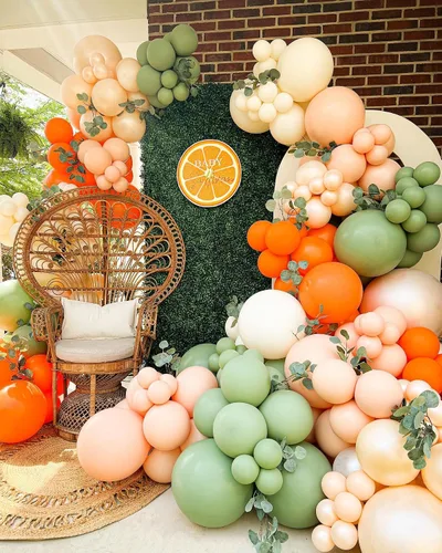 Miniatura 6 de Globos verde salvia y naranja, 12 pulgadas, globos verdes, marrones, naranjas, verde oliva, marrones, beige, globos de la jungla, safari, bosque