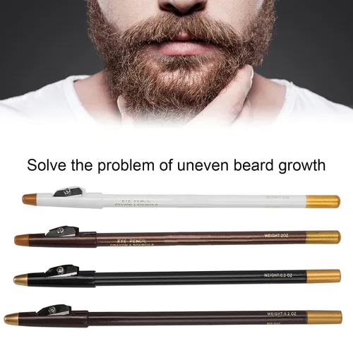 Miniatura 9 de 4 lápices de trazado de barba y línea capilar con sacapuntas integrado para un estilo y forma precisos