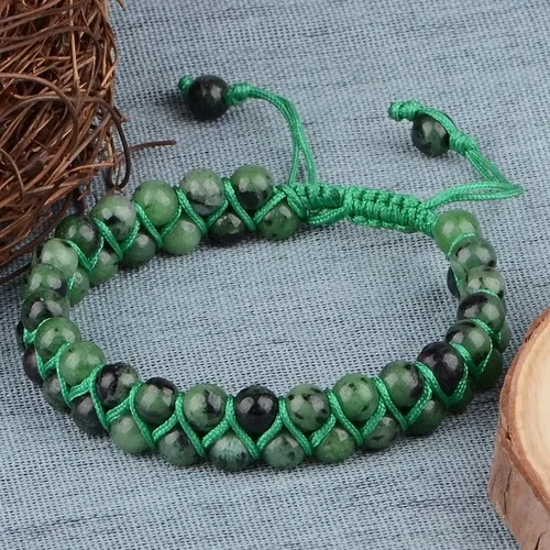 Miniatura 2 de MASSIVE BEADS Pulsera de macramé con cristales naturales para curación de chakras, cuentas de piedra de doble capa, piedras preciosas