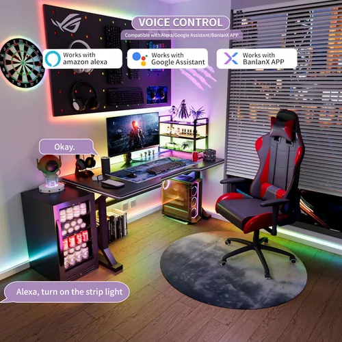 Miniatura 3 de MIWISE Tira de luces LED RGB Smart IC COB de color de persecución, tira de luz LED USB direccionable, efecto arcoíris con sincronización de música