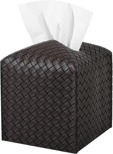 Miniatura 28 de Funda para caja de pañuelos de piel sintética, estuche cuadrado para pañuelos faciales, dispensador de papel facial para baño, encimera de tocador