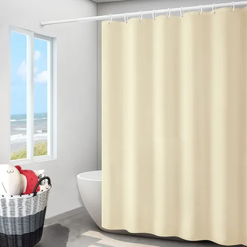 Miniatura 14 de LLSCL Cortina de ducha de tela azul con contrapeso inferior, calidad de hotel impermeable, 72 x 72 pulgadas, lavable a máquina Azul marino