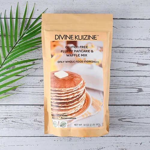 Miniatura 8 de DivineKuizine - Mezcla esponjosa para panqueques y waffles Mezcla sin gluten Mezcla sin gluten Mezcla para panqueques solo añadir leche