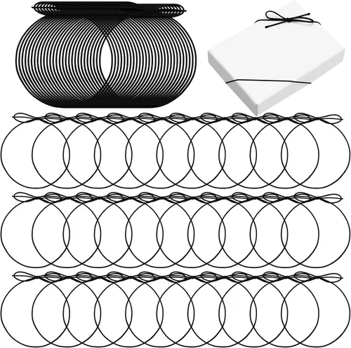 Berlune 120 lazos elásticos para cajas de regalo, lazos elásticos con lazos preatados de 20 pulgadas de cinta elástica, cordón elástico, caja de