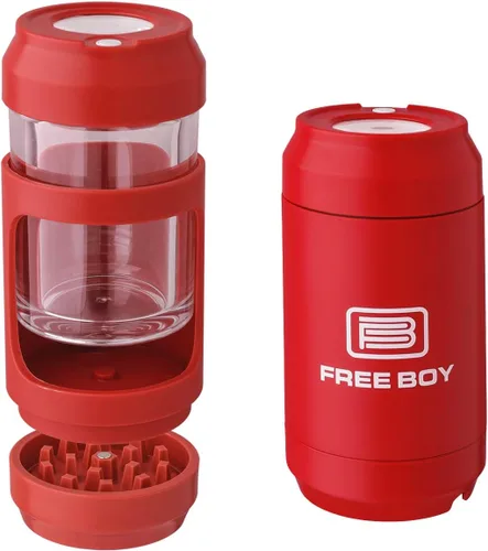 Miniatura 6 de Free Boy Amoladora manual con tarros de almacenamiento iluminados, tarro de visualización de aumento de 8 veces, tarro de almacenamiento y molienda