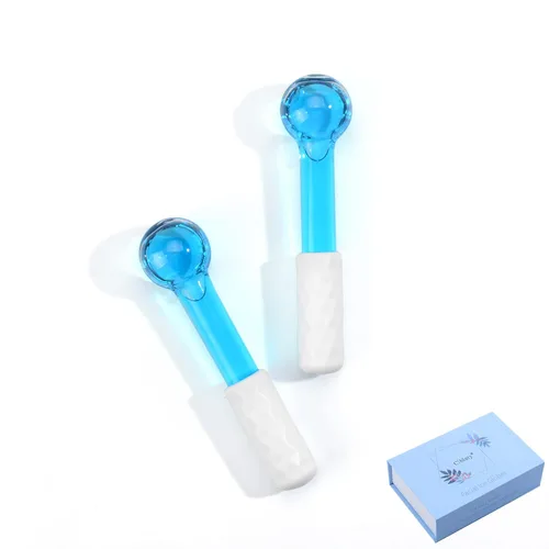 Miniatura 7 de Globos de hielo para cara, 2 globos faciales para herramienta de masaje, masajeador facial de piel fría, aprieta la piel, reduce la hinchazón