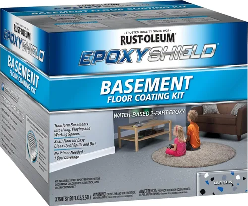 Miniatura 3 de Rust-Oleum 391282 EpoxyShield - Kit de revestimiento de suelo para sótano, galón, gris satinado