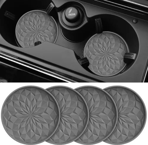 Miniatura 11 de ME.FAN Posavasos de automóvil para portavasos [4 unidades] – Alfombrillas de silicona para tazas de 2.75 pulgadas para automóvil – Accesorios
