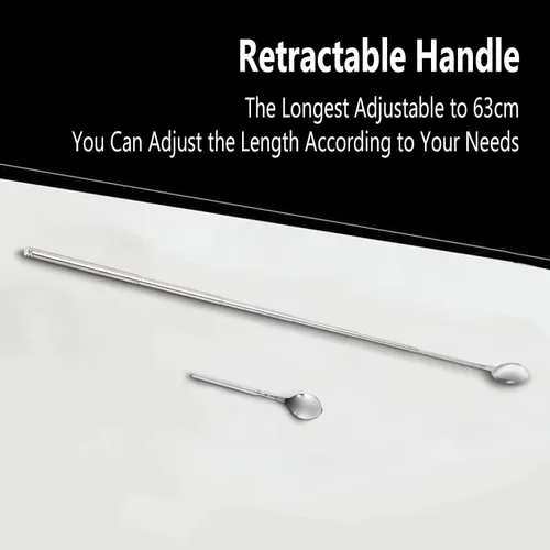 Miniatura 5 de Cuchara telescópica de acero inoxidable – Cuchara extensible de mango largo para barbacoa – Cucharas retráctiles para cocinar al aire libre