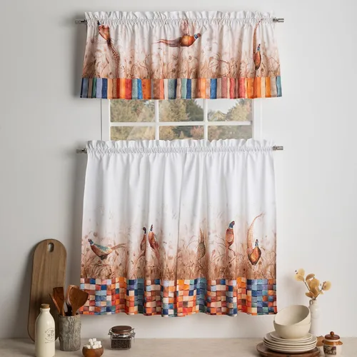 Miniatura 54 de Maison d' Hermine Juego de cortinas de cocina para ventanas, juego de cortinas de cocina 100% algodón, cenefas para el hogar [2 niveles