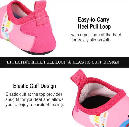 Miniatura 4 de TAGVO Zapatos de agua para niños y niñas, antideslizantes, zapatos de natación de piel descalza, calcetines acuáticos, para playa, natación