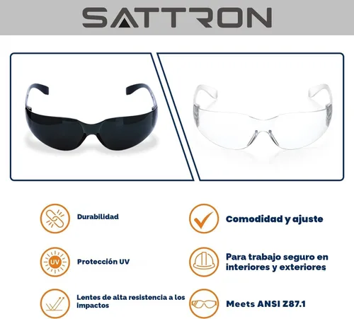 Miniatura 4 de Paquete de 24 gafas de seguridad tintadas (gafas de sol de seguridad protectoras) con lentes de policarbonato de humo oscuro para protección UV
