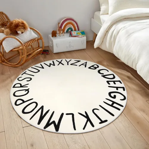 Miniatura 14 de LIVEBOX ABC Play Room - Alfombra redonda para niños, alfombra grande y colorida para guardería, alfombra de área de arcoíris para aula, alfombras