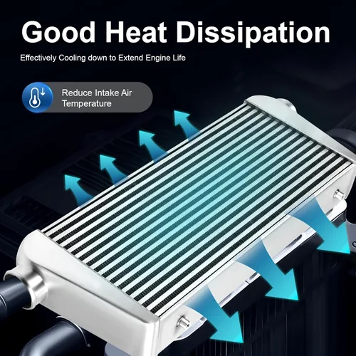 Miniatura 4 de Intercooler universal, kit de intercooler de ajuste universal, intercooler de aluminio de 1000 HP de entrada y salida de 3 pulgadas, núcleo de 4