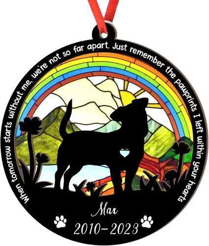 Miniatura 95 de Adorno personalizado para atrapasoles de sabueso afgano, adorno de Navidad de sabueso afgano, regalo para perro amante, sabueso afgano conmemorativo