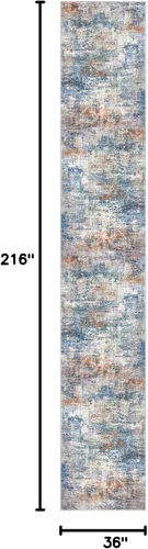 Miniatura 760 de IOHOUZE Alfombra abstracta lavable de 3 x 12 pies para pasillos, antideslizante para cocina, camino de entrada de lana sintética para interiores